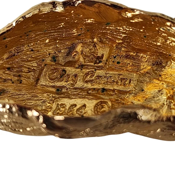 Vintage Oleg Cassini 1964 brooch peacock rhinestones and faux pearl gold  A0033 - Picture 14 of 16